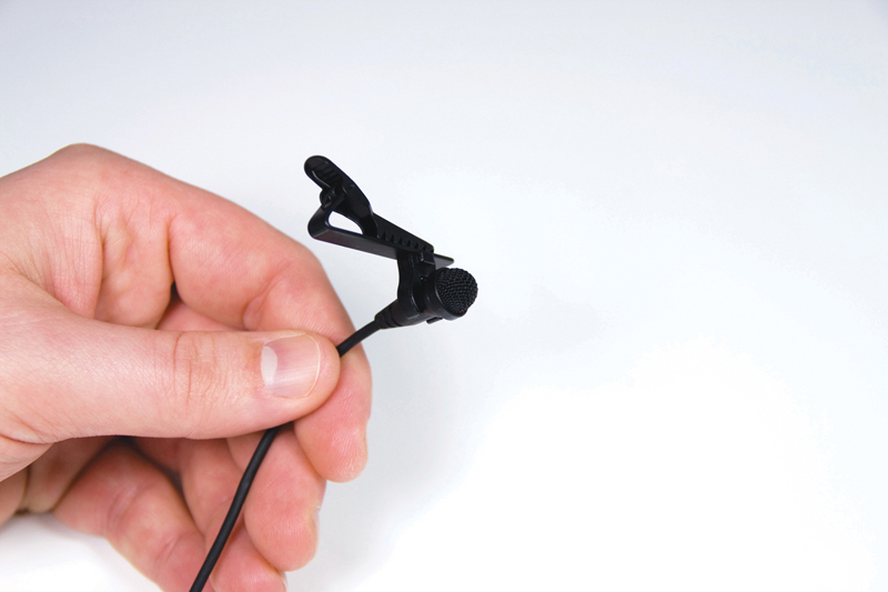 Lavalier microphone for Trantec S5 Series, with clip, black